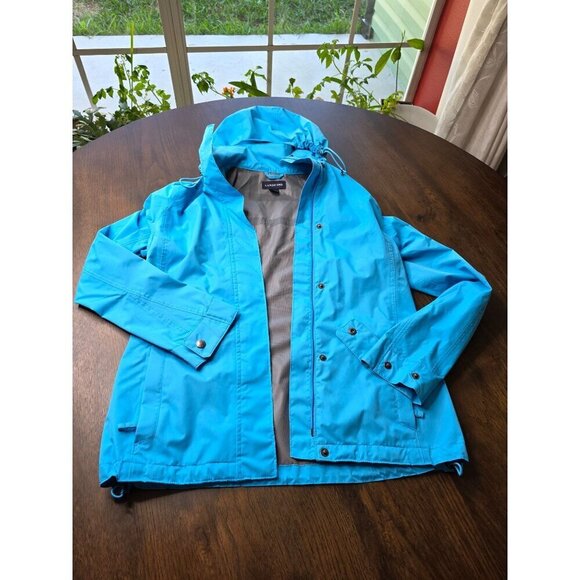 Lands End Women's Blue Zip Button Long Sleeve Stretch Waterproof Jacket Size xs - Picture 3 of 16